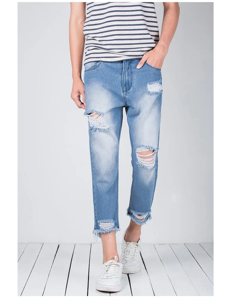 1409 2018 Destroy Wash по щиколотку модные панк джинсы Байкер деним знаменитого бренда джинсы мужские рваные джинсы для мужчин
