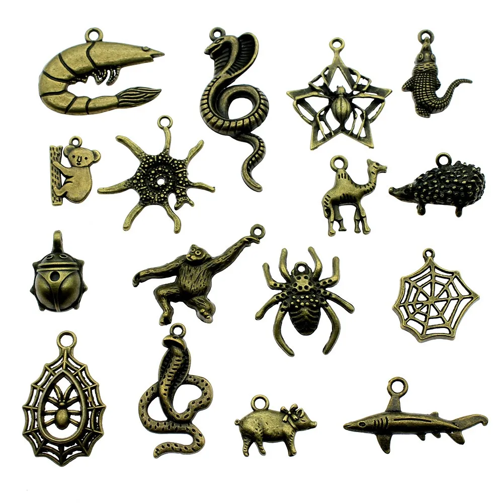 

50%OFF(10 pcs or more) Charms Animals Antique Bronze Animals Charms Pendant Jewelry Monkey Spider Charms Jewelry Accessories