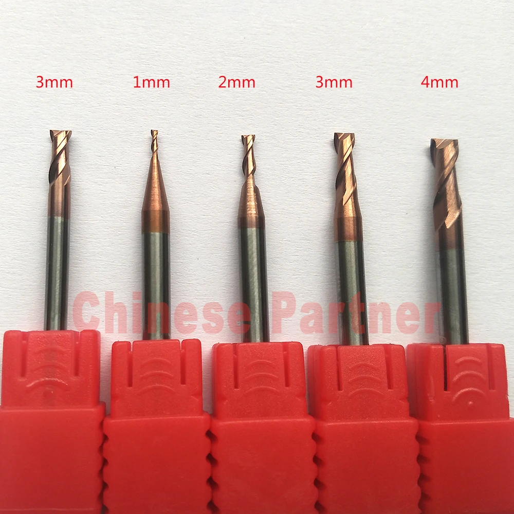 

1pc 2mm hrc55 2x4x50 2 Flutes Bronze Flat end mills knife Milling cutter Tools Carbide CNC Endmill Router bits