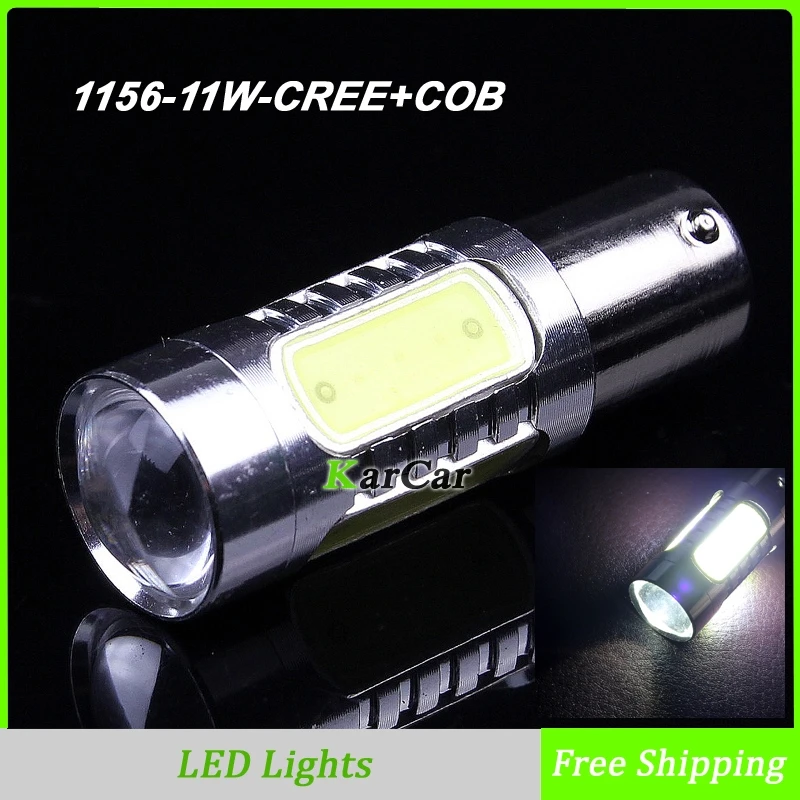 

1156 BA15S 11W CREE Chip R5 + COB LED Car Turn Signal Bulb 1003 7506 Tail Lights, 12V P21W LED Reverse Lamp 1141 Brake Light
