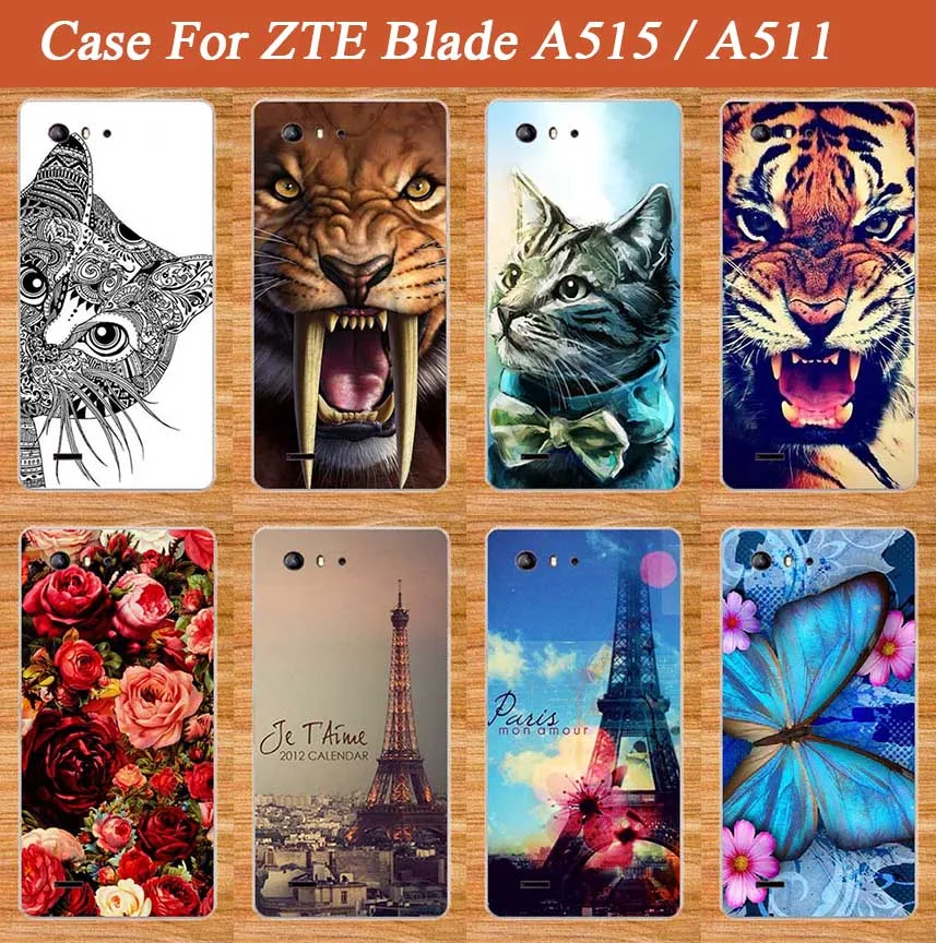 

For Zte Blade A515 A511 Case Cover Luxury Diy UV Painting Colored Soft Tpu Case For ZTE Blade A 515 A 511 Silicone Phone Bags