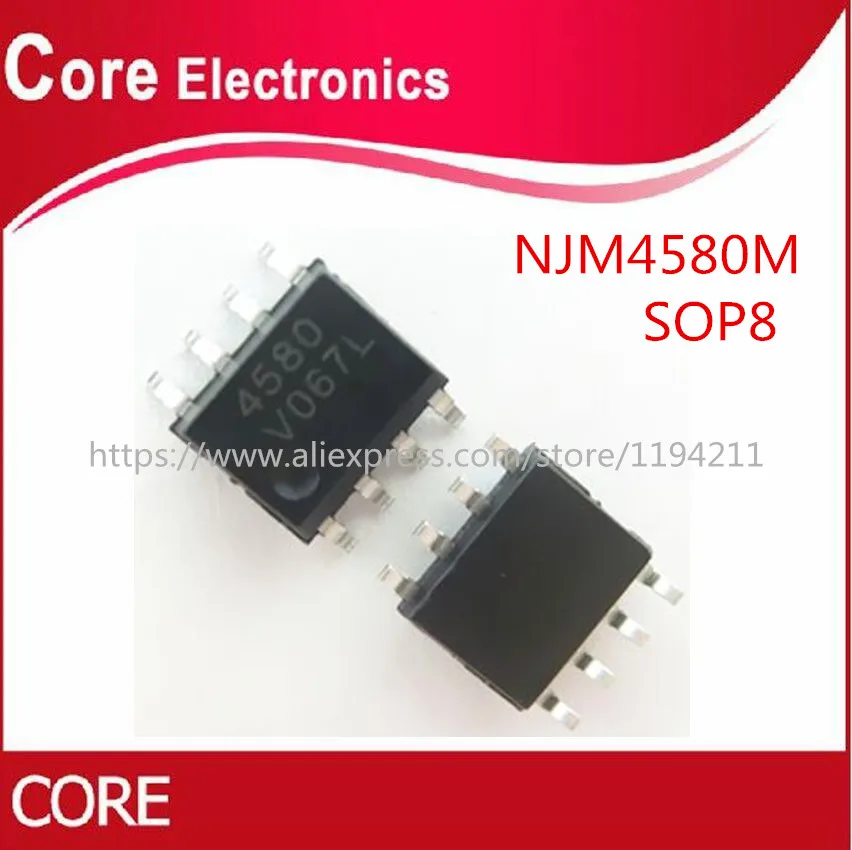 100 шт. NJM4580M UTC4580M NJM4580 4580 SOP-8 IC новый | Электронные компоненты и принадлежности