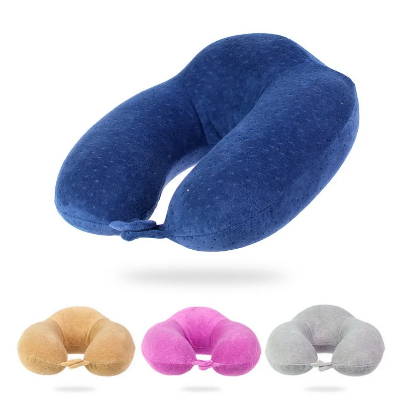 Velvet memory foam u pillow cervical health care pillow air travel u