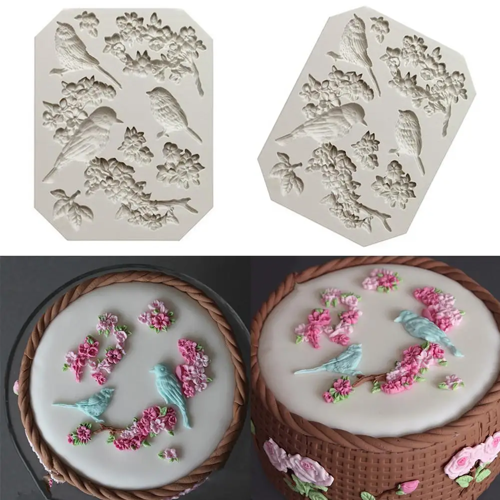 

Bird Flower Cake Fondant Chocolate Mold Decorative Cookie Biscuit Baking Tool Cake Mold Useful