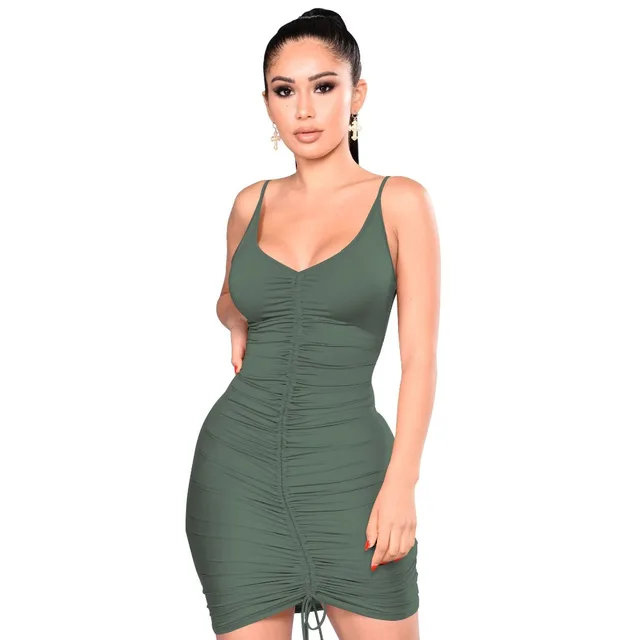 Strap Ruched Sexy Mini Dress
