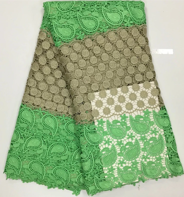 

New arrival African cord lace fabric,cheap price double color water soluble lace for sewing