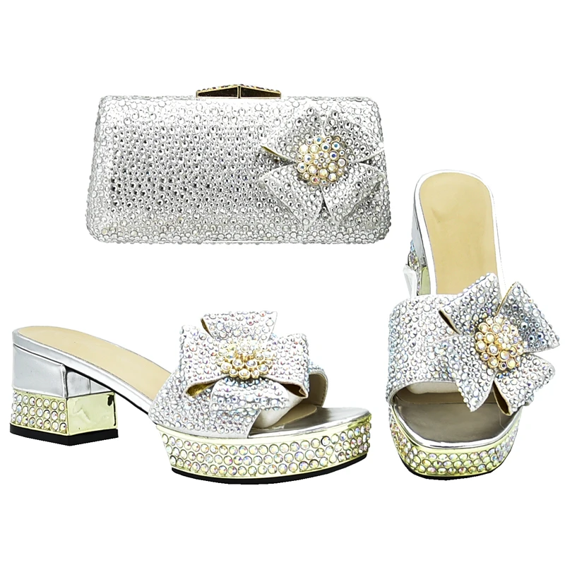 

Latest African Women Shoes Bags Set Decorated with Rhinestone African Women Italian Shoes and Bag Set Decorated with Rhinestone