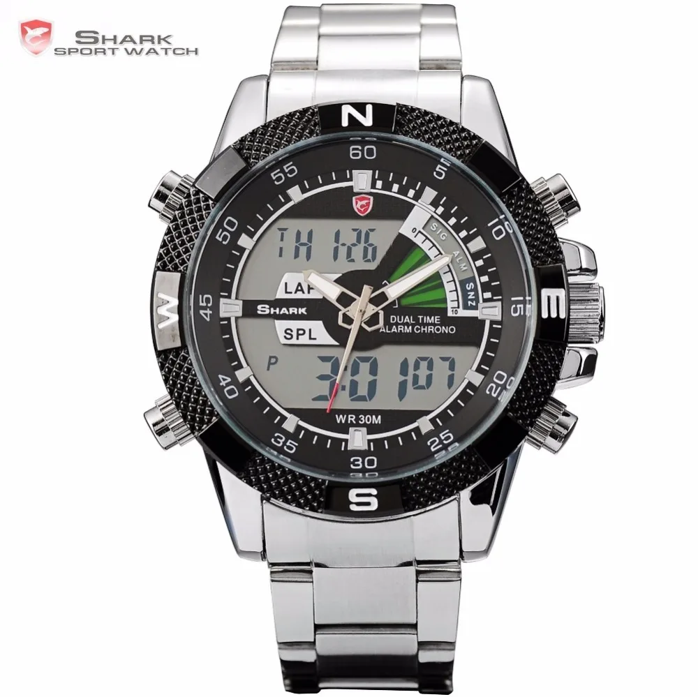 

Steel Porbeagle SHARK Sport Watch Luxury Black Digital Male Quartz Fashion LCD Date Stopwatch Relogio Masculino Watches /SH047