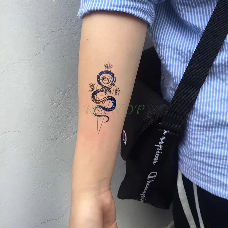 Водостойкая временная татуировка стикер змея планета тату стикер s флэш-тату рука нога поддельные татуировки для детей мужчины женщины