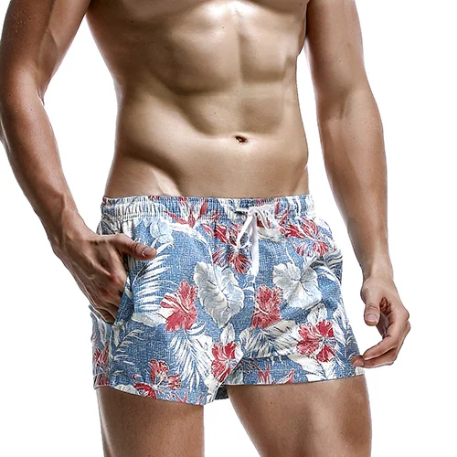 Brand Men Board Beach Shorts Swimwear Bathing Shorts Beachwear Quick Dry Summer Man Bermudas Swimsuit Borardshorts Sportswear - Цвет: 5 leaves