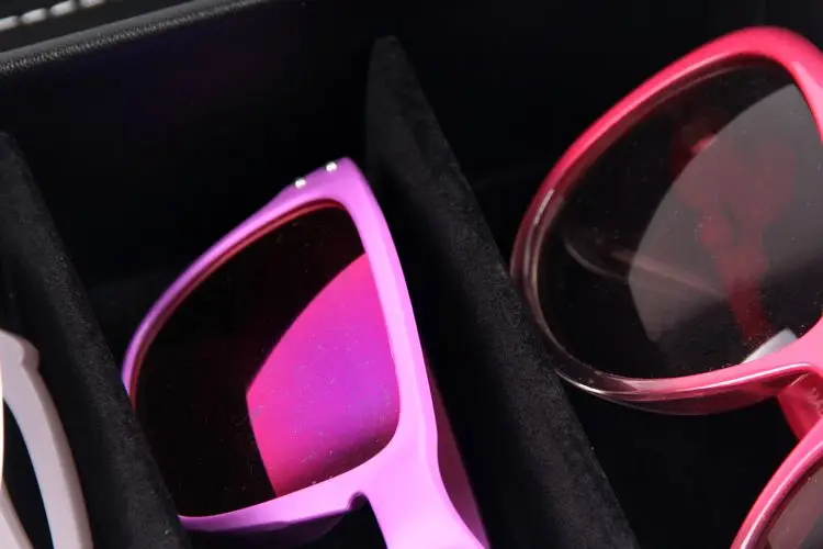 4 сетки очки Органайзер небольшие солнцезащитные очки Аксессуары для хранения качество PU кожа ювелирные часы ценностные дисплей хранения