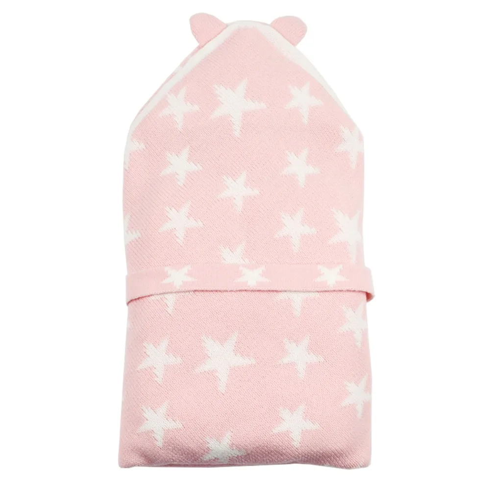 Зимний конверт для новорожденных пеленка одеяла звезда вязать кнопки младенческой коляски спальные мешки для малышей спальные мешки
