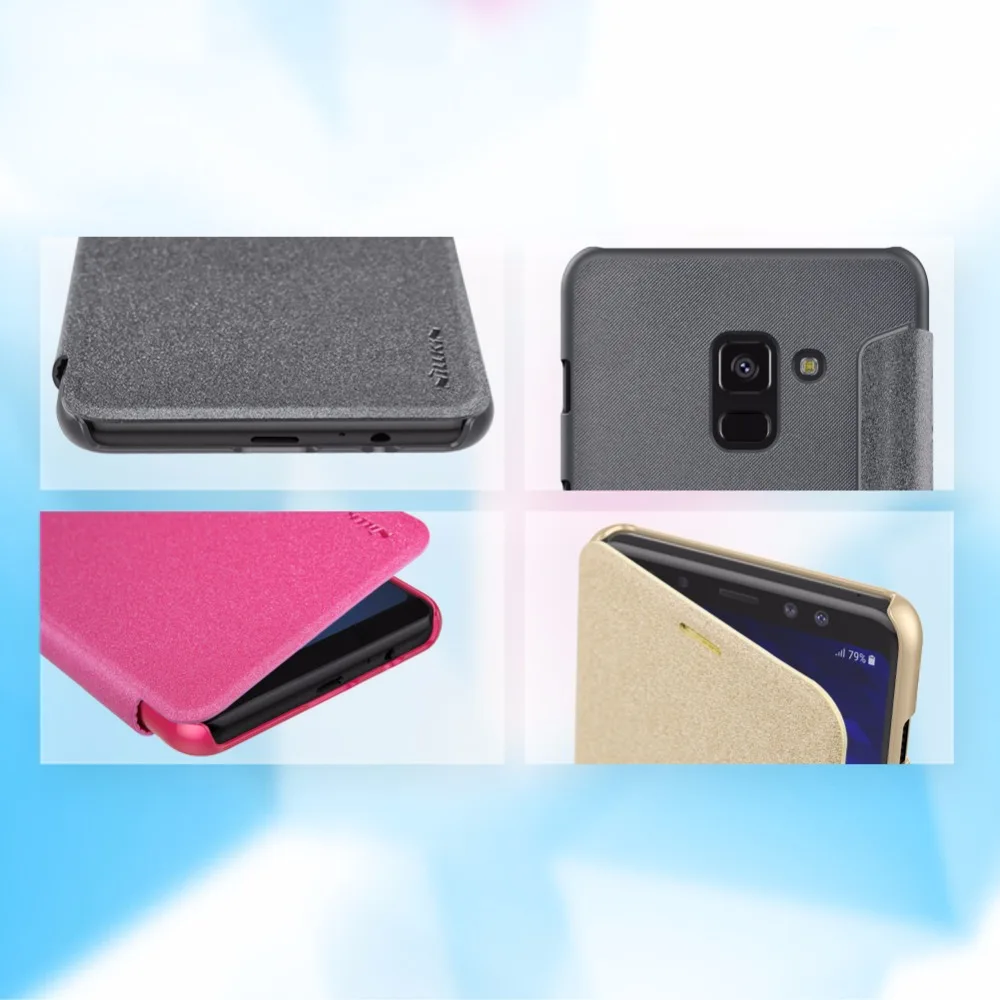 Чехол книжка NILLKIN Sparkle для Samsung Galaxy A8 2018(A530F) и Plus 2018(A730F) с розничной