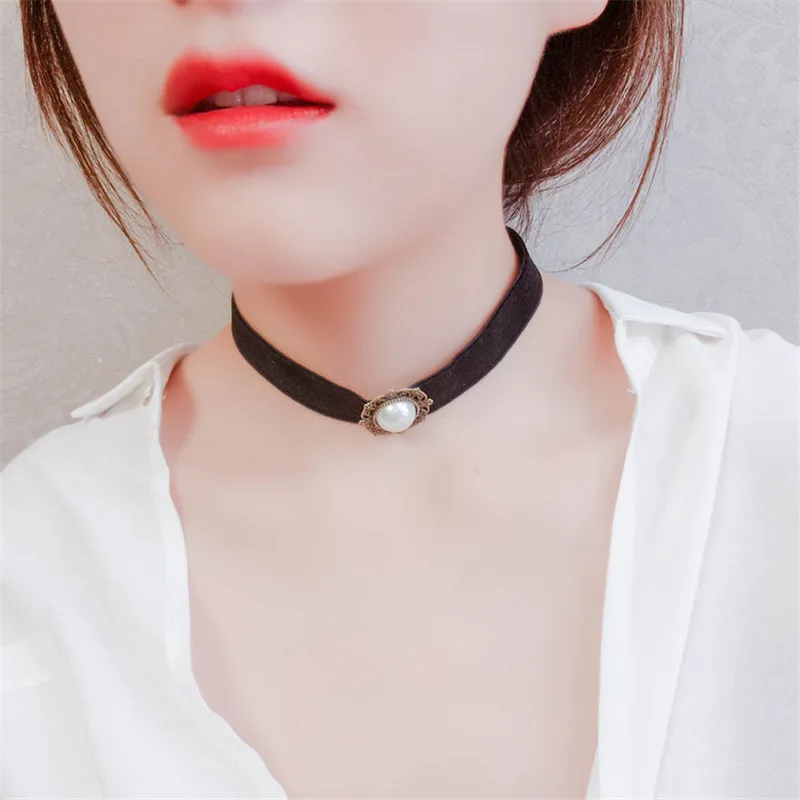 US $2.0 20% OFF|Sexy Lingerie babydoll porn sex toys vintage necklace  choker pearl Pendant black Sexy Costumes Night ClubWear Lolita  accessories-in ...