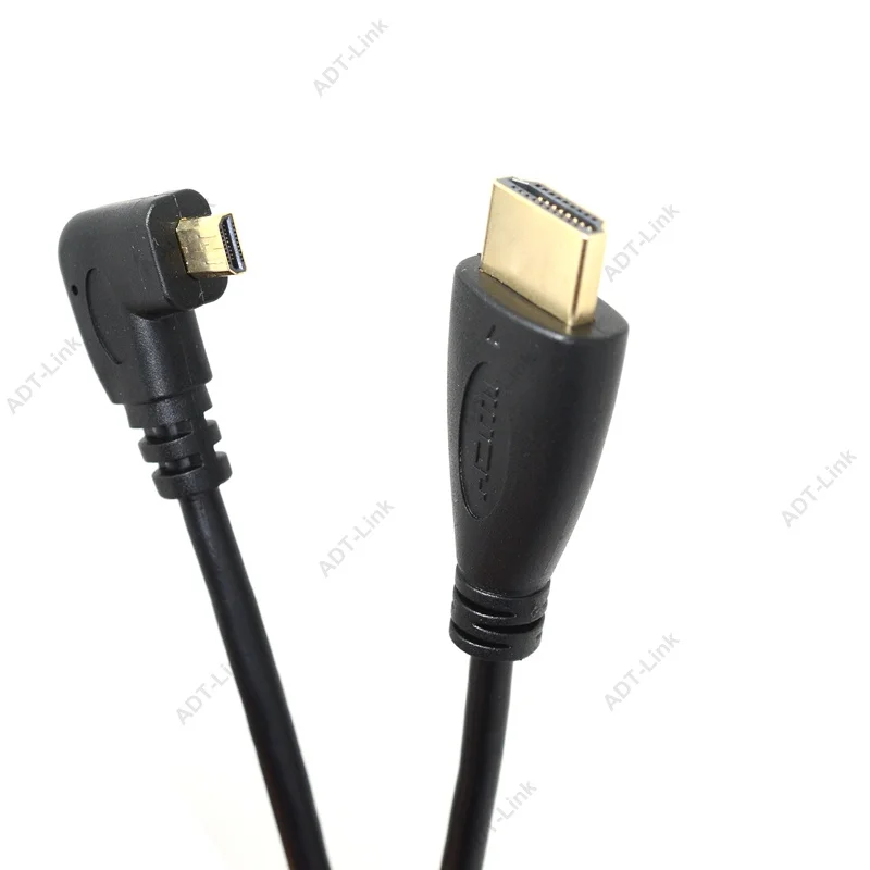 HDMI на правый угол Micro HDMI пружинный локон гибкий кабель V1.4 DSLR 0,5 м/2,0 м HDMI a-тип к D-type Кабо для HDTV XBox Tablet