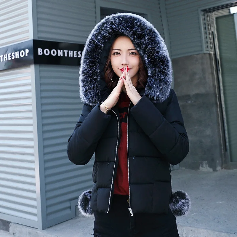 Duck Down Ladies Girls Jacket Big Grey Fur Hooded Winter Think New Maternity Clothes Goose Feather Warm Women's Short Coat