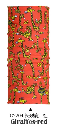 TUTNGEAR COOLMAX Kids 47 см-длина впитывающие пот дышащие мягкие универсальные велосипедные уличные повязки 8 цветов бесшовные - Цвет: Giraffs-red