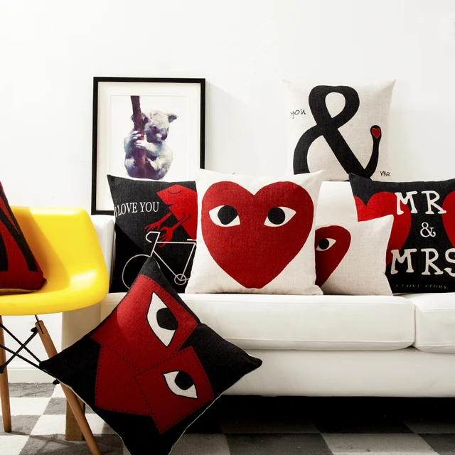 Love Decorative Pillows Cases Red Black White Cushion Cover Home Best Red And Black Decorative Pillows Love Decorative Pillows Cases Red Black White Cushion Cover Home Best Red And Black Decorative Pillows