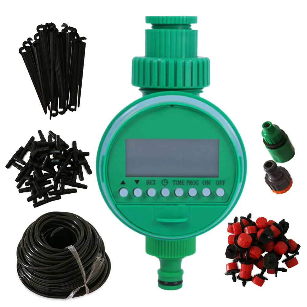 

25m Automatic Micro Drip Irrigation System Garden Irrigation Spray Self Watering Kits with Adjustable Dripper Sprinkler