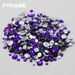 Высокое качество Новый смешанный размер фиолетовый нетермический фиксированный камень плоский задний камень кристалл украшение для