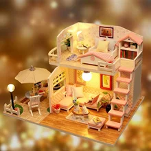 Mylb миниатюрная игра-головоломка своими руками модель кукольного домика деревянная мебель строительные блоки игрушки подарки на день рождения розовый Лофт вилла