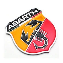 3D montaż ABARTH z skorpiona metalowe naklejki samochodowe zabawna naklejka na samochód naklejka chromowany znaczek emblemat