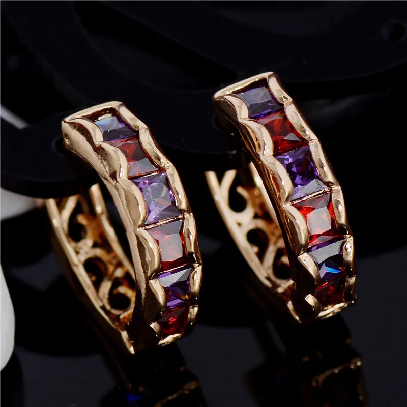 MISANANRYNE Высокое качество Женские Ювелирные изделия золотой цвет многоцветный AAA серьги-кольца с цирконом для женщин подарок