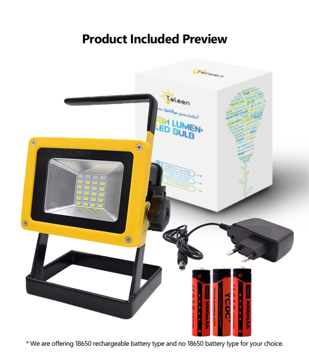 Battery operated floodlights