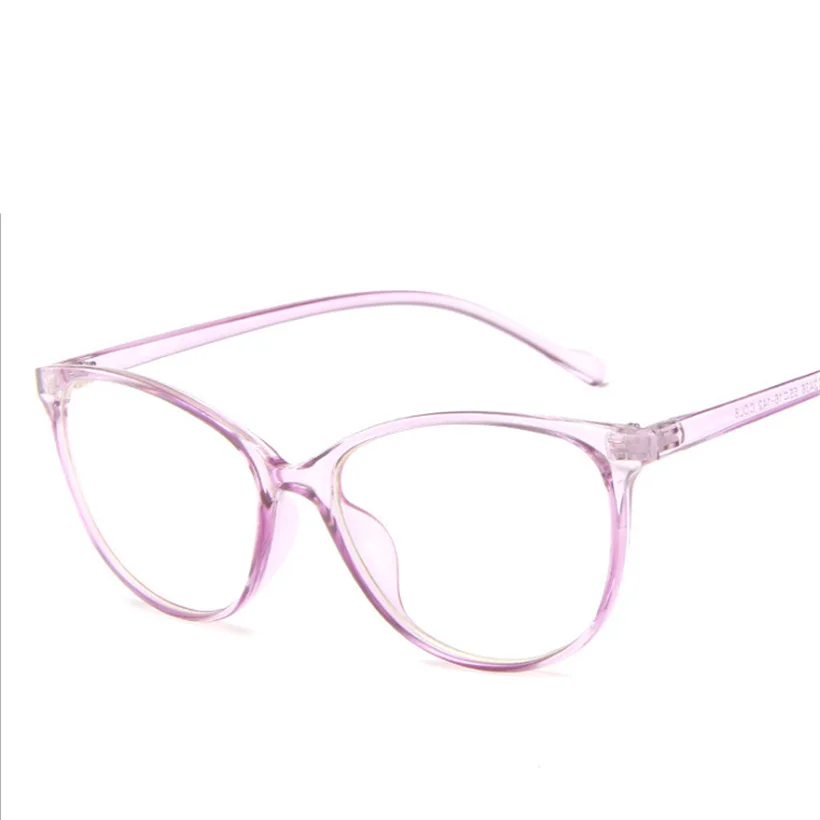 XojoX кошачий глаз очки оправа Мужские Женские для зрения оправа винтажные компьютерные очки Роскошные прозрачные линзы очки при близорукости рамка - Цвет оправы: Фиолетовый