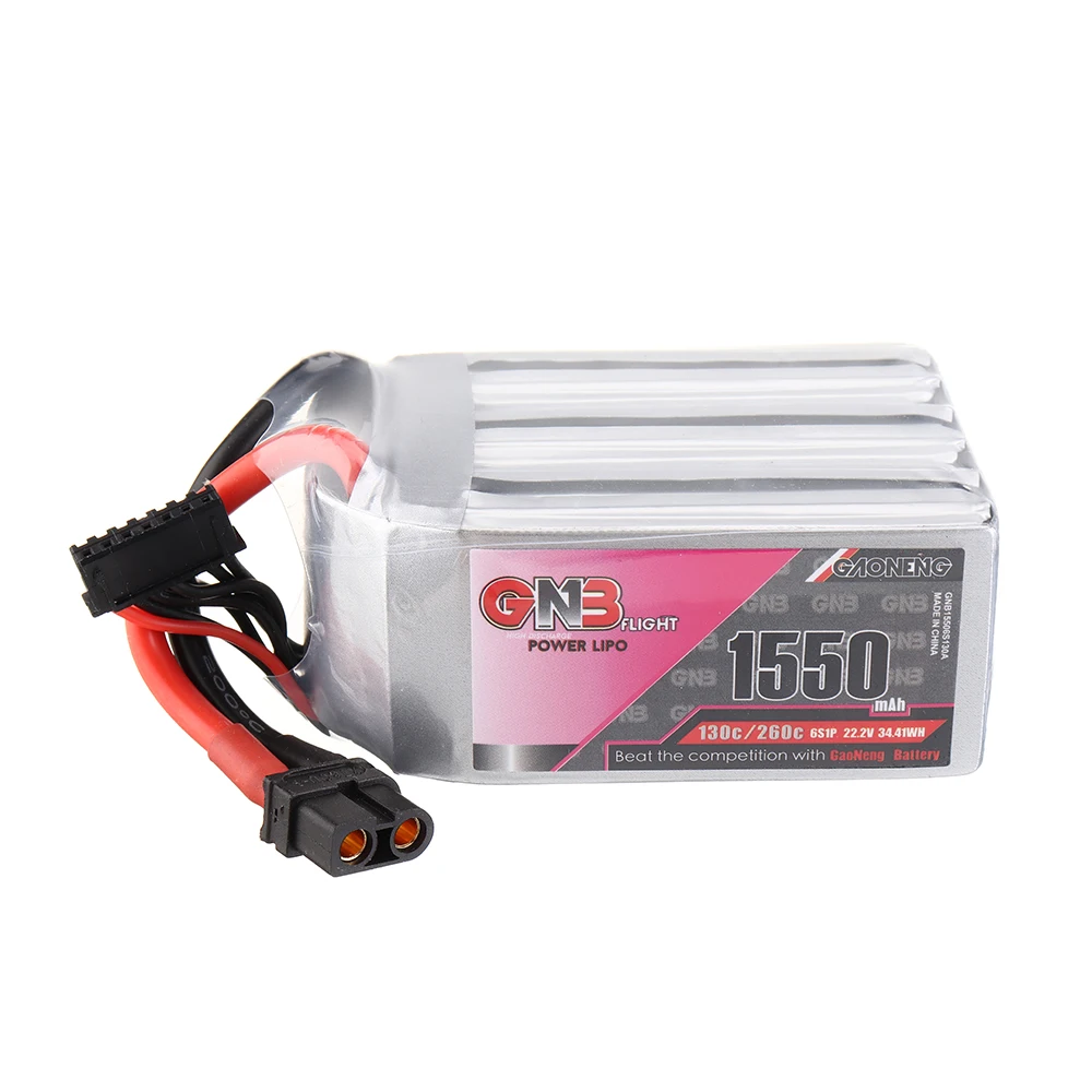 2 шт Gaoneng GNB 22,2 V 1550mAh 130C 6S Lipo батарея XT60 разъем для FPV RC гоночный Дрон