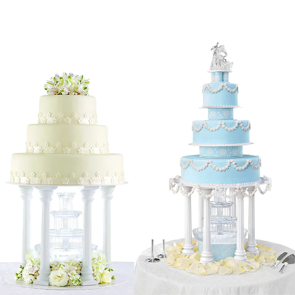Cake Decorating Tools Cake Stand Plastic White Grecian Pillars Wedding Cake stand fondant cake tools Support Mold Valentine's Day Wedding Cake Decoration tools