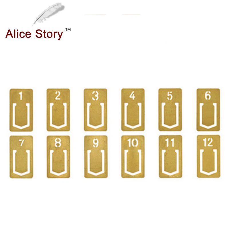 

Copper Index Bookmarks Clip 12 pcs Travelers Notebook Notes Accessories Index Bookmarks Clip For File Office Accessories