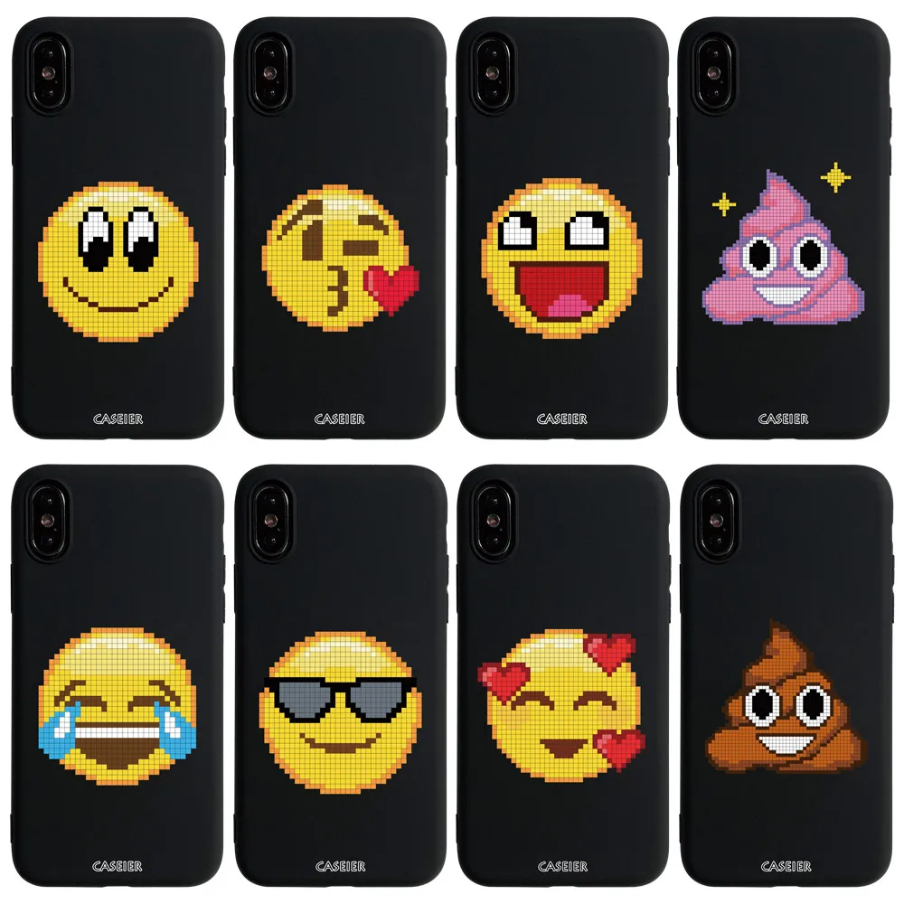 

CASEIER emoji Phone Case For iPhone XR XS Max X 8 7 Cute Cases For iPhone 8 7 6S 6 Plus Soft TPU Cover Fundas Coque Accessories