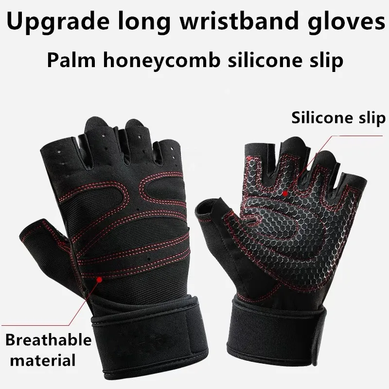 Training Sport Fitness Gloves M-XL Gym Weights Gloves Weight Lifting Glove Body Building Hand Half Finger Riding