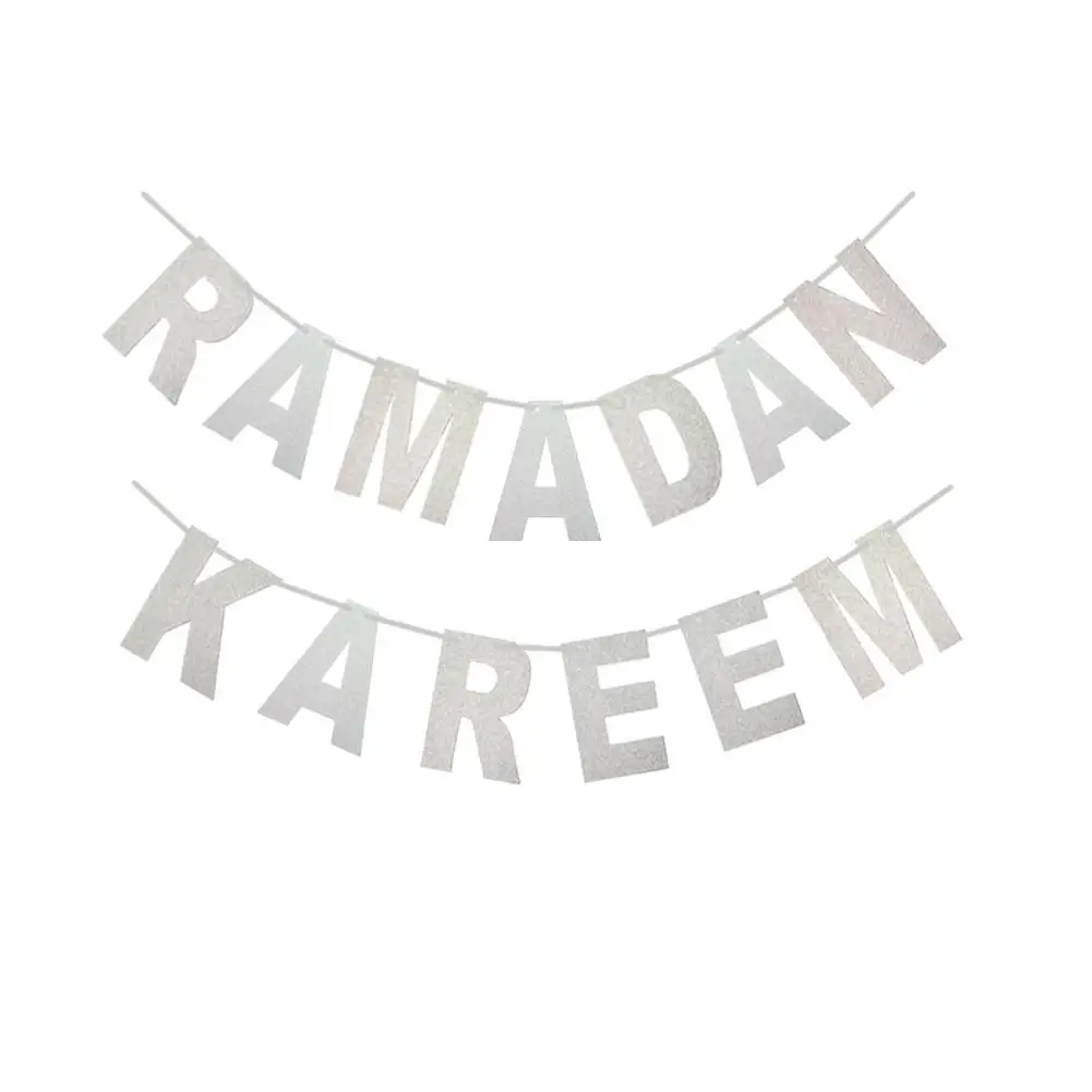 Рамадан Kareem Eid серии буквы блестящая гирлянда висячая веревка для вечерние украшения