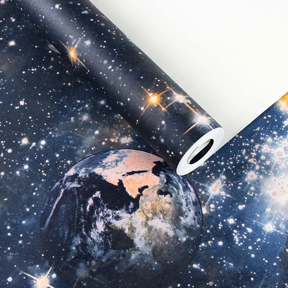 

Children Room Wall Sticker 3D Murals Star Planet Universe Space Wallpaper Star Sky Ceiling Wallpaper Children's Room