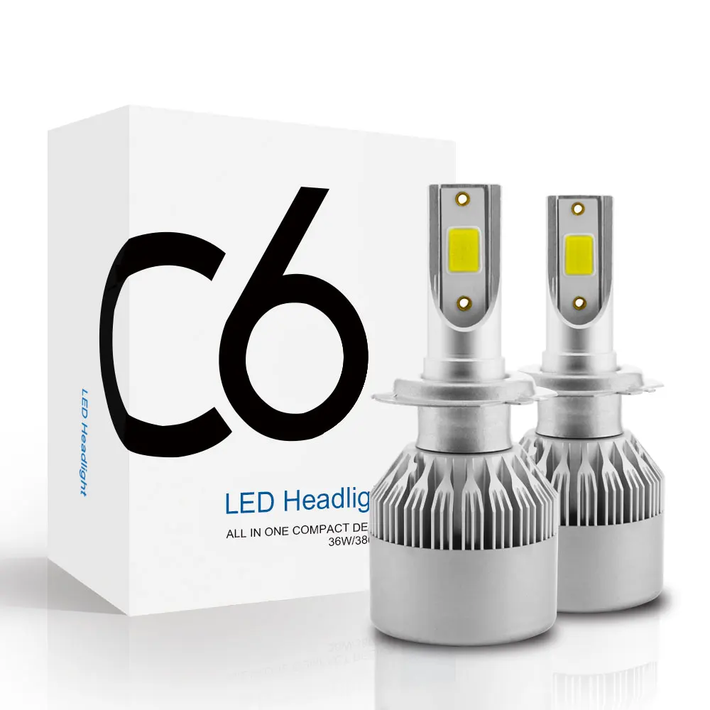 C6 Pro Enhanced 2 шт. автомобильные лампочки Светодиодный H4 H7 9003 HB2 H11 H1 H3 H8 H9 880 9005 9006 H13 9004