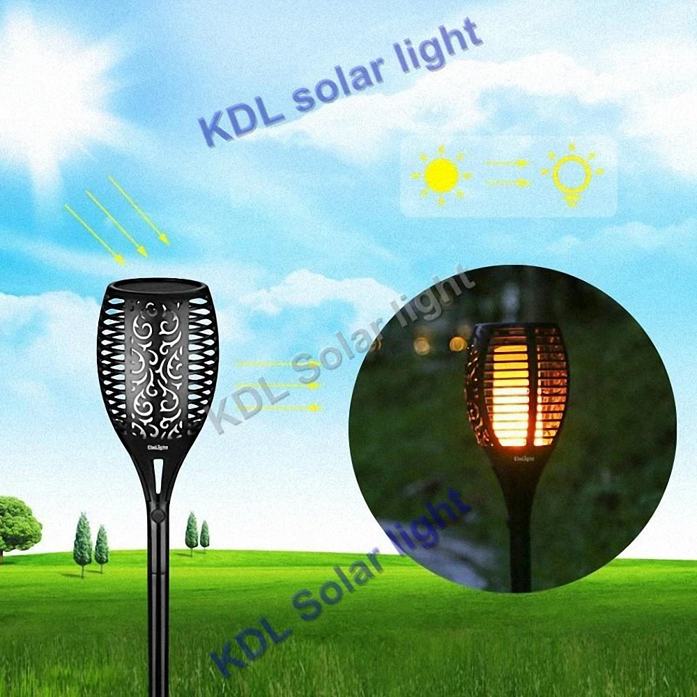 

3pcs/lot Promotion off30 Solar 96LEDs Lawn Dancing flame Torch Lights radar 3 working mode vs 55/48/38/20 led Retro Streetlight