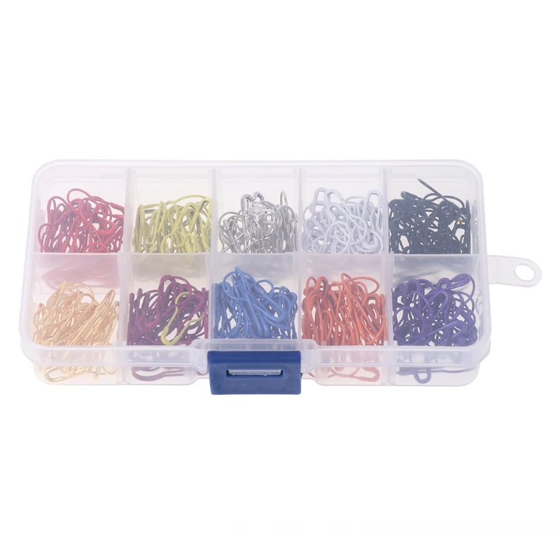 

300pcs Colorful Calabash Bulb Gourd Shape Tag Craft Safety Pins Craft With Case