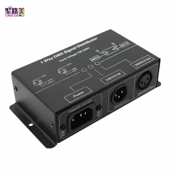 

AC 100V-240V DMX121 DMX LED amplifier Splitter DMX signal repeater 1CH 1 output port DMX signal distributor 1Channel DMX output