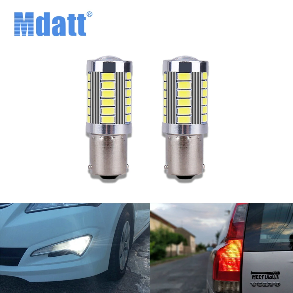 Светодиодсветодиодный автомобильная лампа заднего хода Mdatt 20 шт. 1156 BA15S P21W 5630 12 В