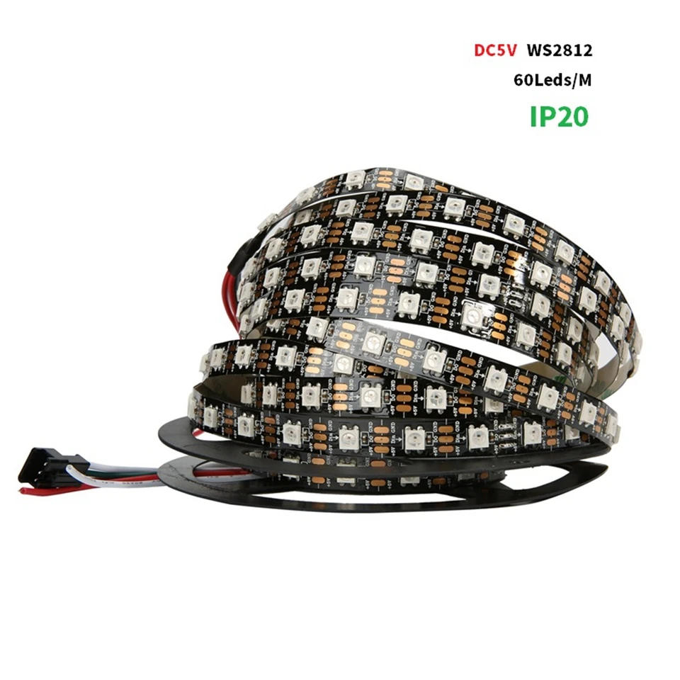 

DC5V 5M Dream Colour 60led/M 300Leds WS2812B WS2812 2812 IC Digital Chip 5050 SMD RGB LED Strip Light IP20 IP65 IP67 Waterproof