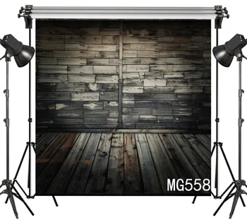 

LB Polyester & Vinyl Retro Old Splicing Wooden Wall Grunge Photography Backdrop For Studio Photo Props Photographic Background