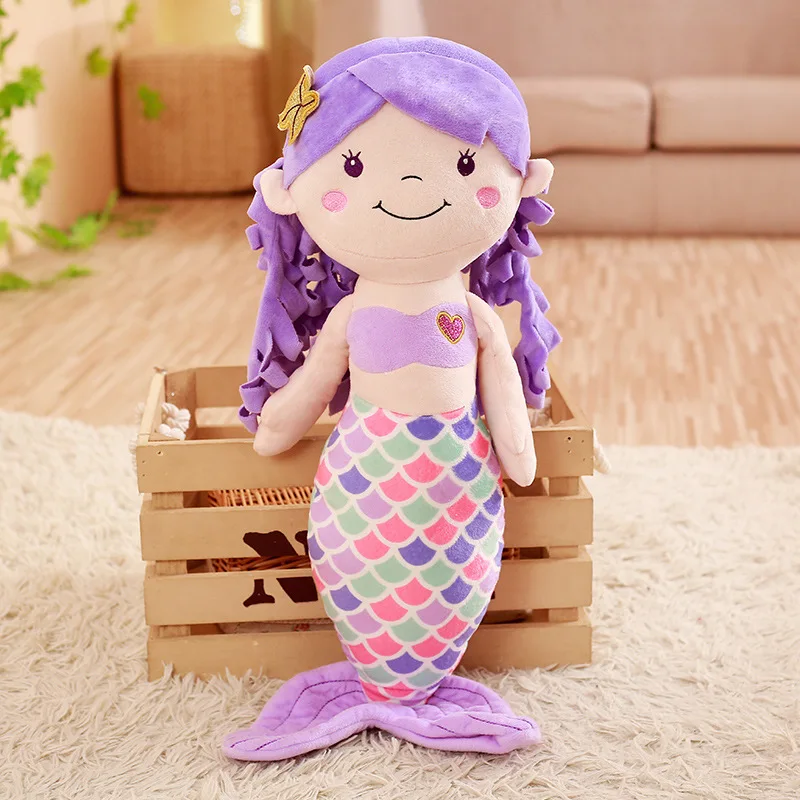 2 шт., 30 см, 68 г, синяя и фиолетовая гигантская милая мягкая плюшевая кукла Русалочка, Большая мягкая плюшевая кукла, игрушки для девочек