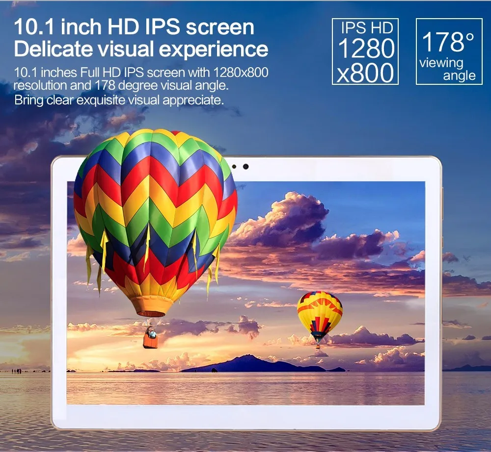 10-дюймовый Восьмиядерный 3g планшет 4 Гб Оперативная память 64 Гб Встроенная память 1280*800 Две камеры Android 7,0 планшет 10,1 дюймов DHL