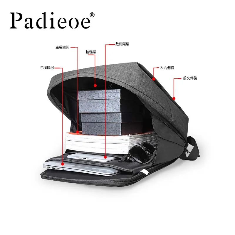 Padieoe Мужской Рюкзак bookbag мужская сумка холщовая Роскошная школьная задняя