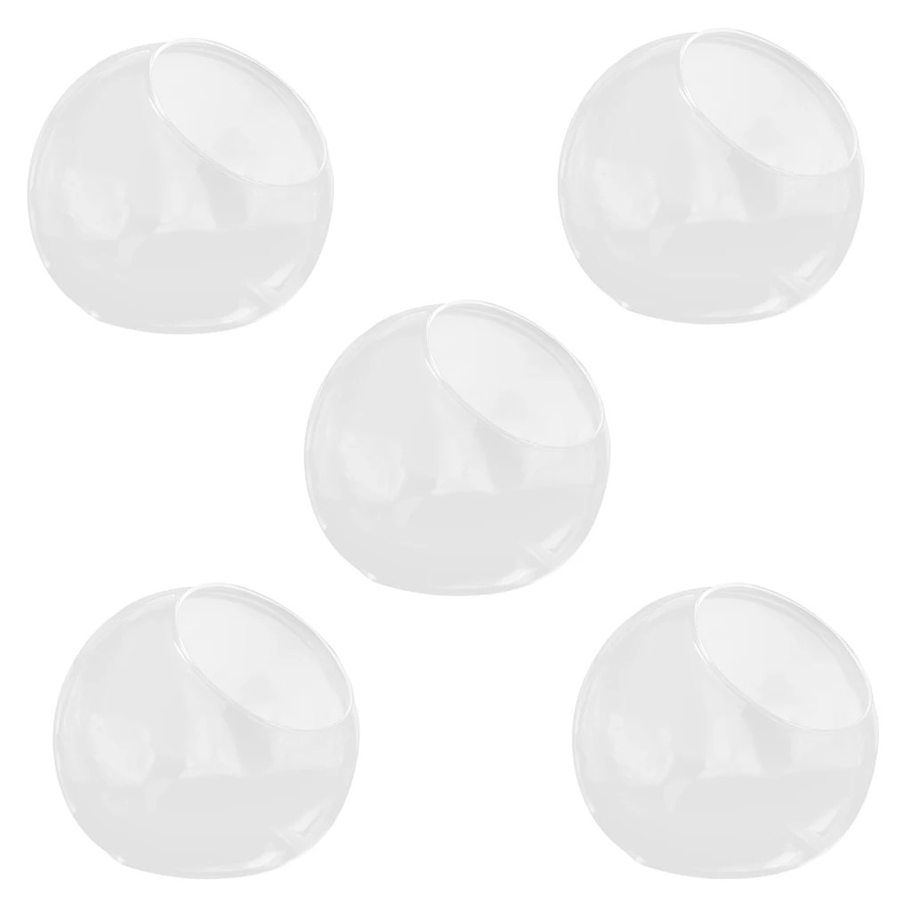 5 x Tealight Candle Holder Glass Ball Flower Vase Garden Outdoor Decor Set 