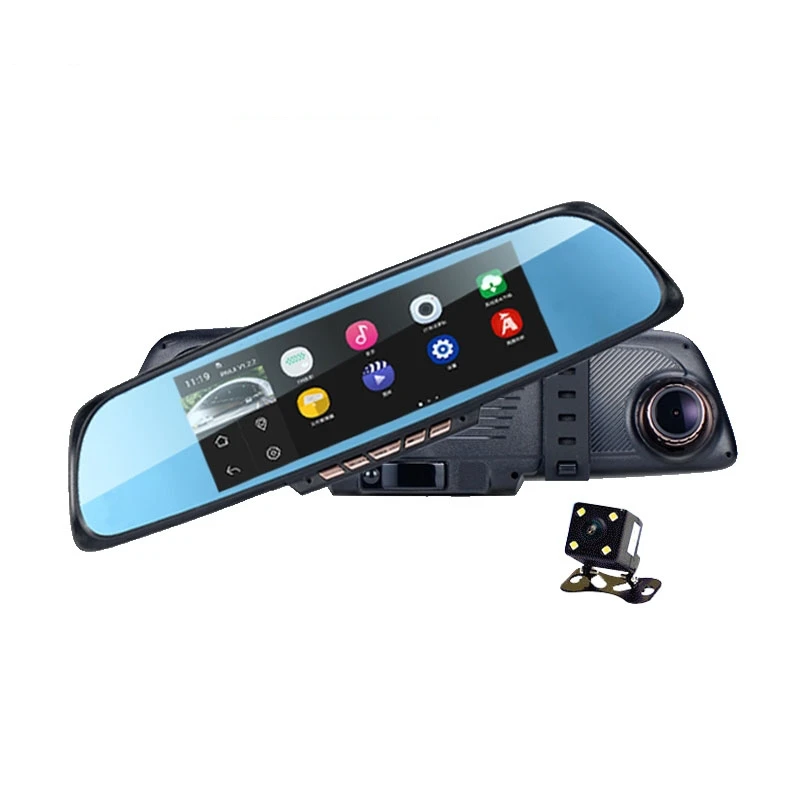 imágenes para 6.86 "Táctil RAM 1 GB ROM 16 GB 2 Vista Dividida Androide de Navegación GPS espejo Del Coche DVR de doble lente de la cámara trasera de aparcamiento WiFi FM Transmite imágenes para 6.86 "Táctil RAM 1 GB ROM 16 GB 2 Vista Dividida Androide de Navegación GPS espejo Del Coche DVR de doble lente de la cámara trasera de aparcamiento WiFi FM Transmite