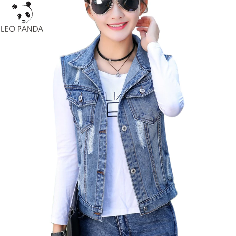 NEW Womens Slim Jean Denim Sleeveless Long Jacket Coat BF Waistcoat Vest