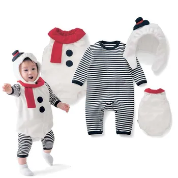 

JXYSY Newborn Baby clothes girls boys christmas clothes Baby rompers long sleeve cotton Baby christmas clothes 3pcs toddler suit